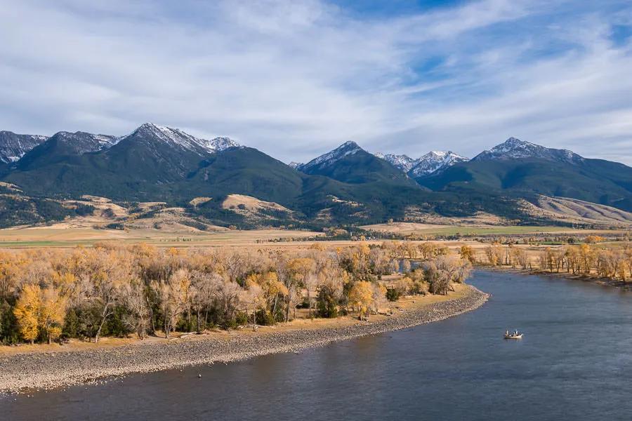 You need to stack the deck in your favor if you are in search of big fish. Montana's larger rivers such as the Yellowstone River in this photo are home to some huge fish. The first step in targetting big fish is to fish where big fish live.