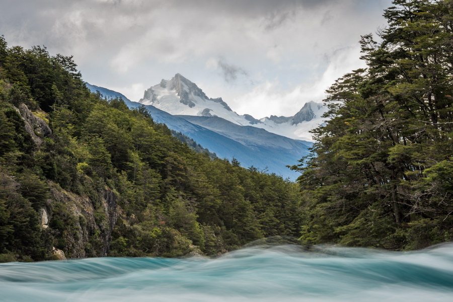 Big water and big mountains in southern Patagonia Chile