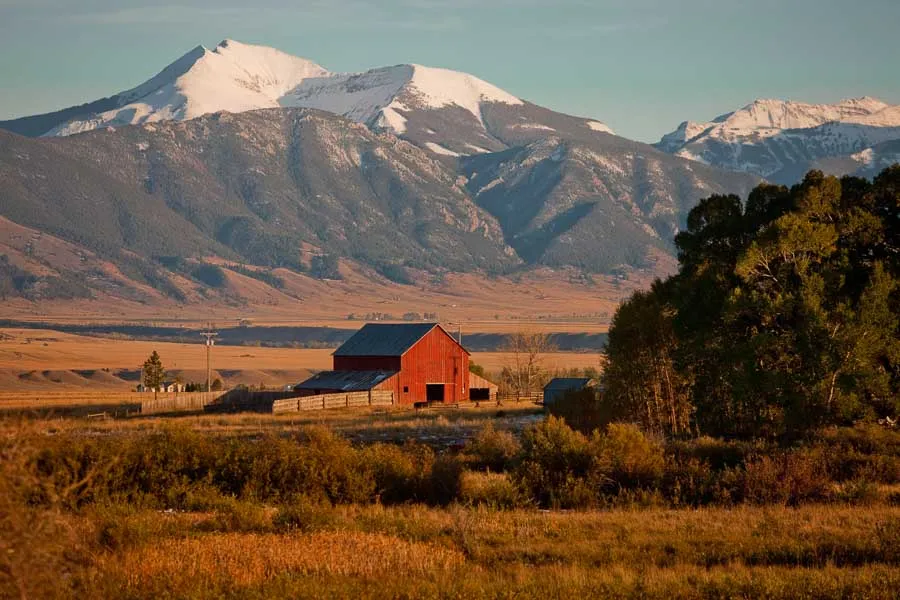 Barn and Mountain