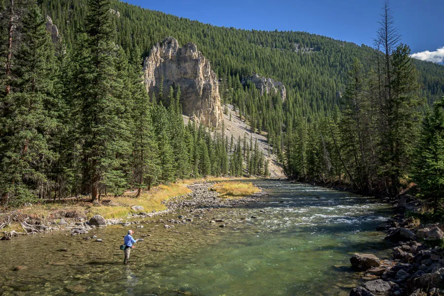 Fly fishing the Gallatin River in Montana