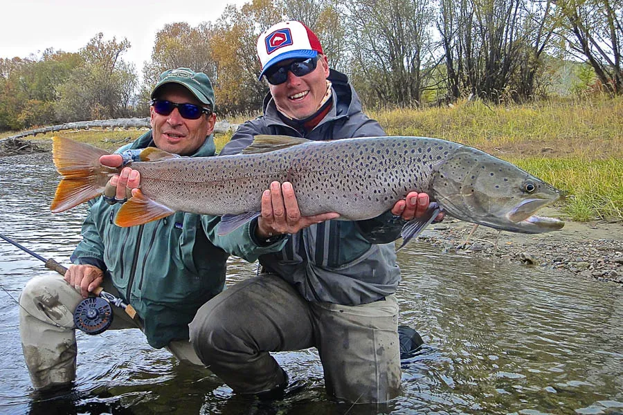A nice taimen fly fishing