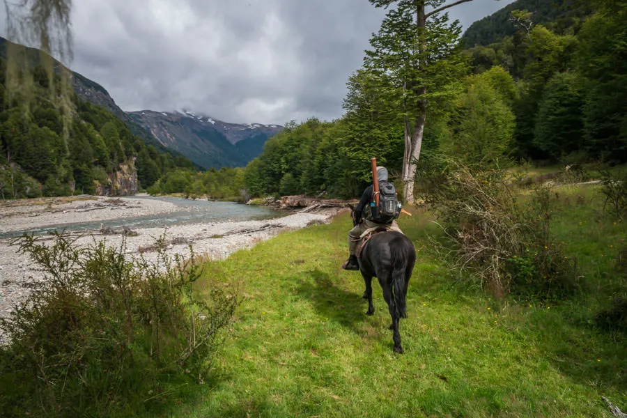 Riding up the Magote River