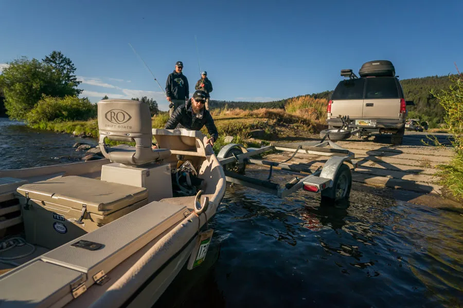 Launching the boat to float the Madison