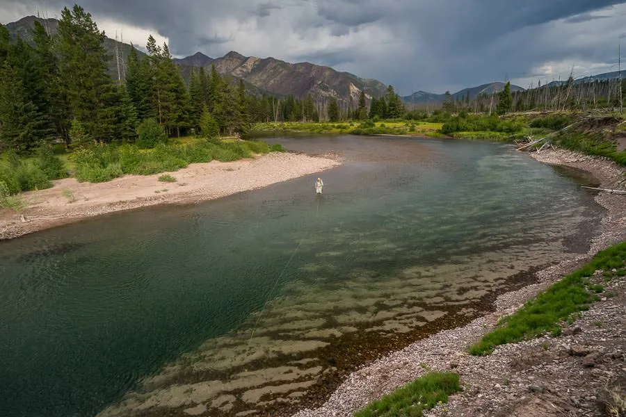 Wade Fishing South For of the Flathead river