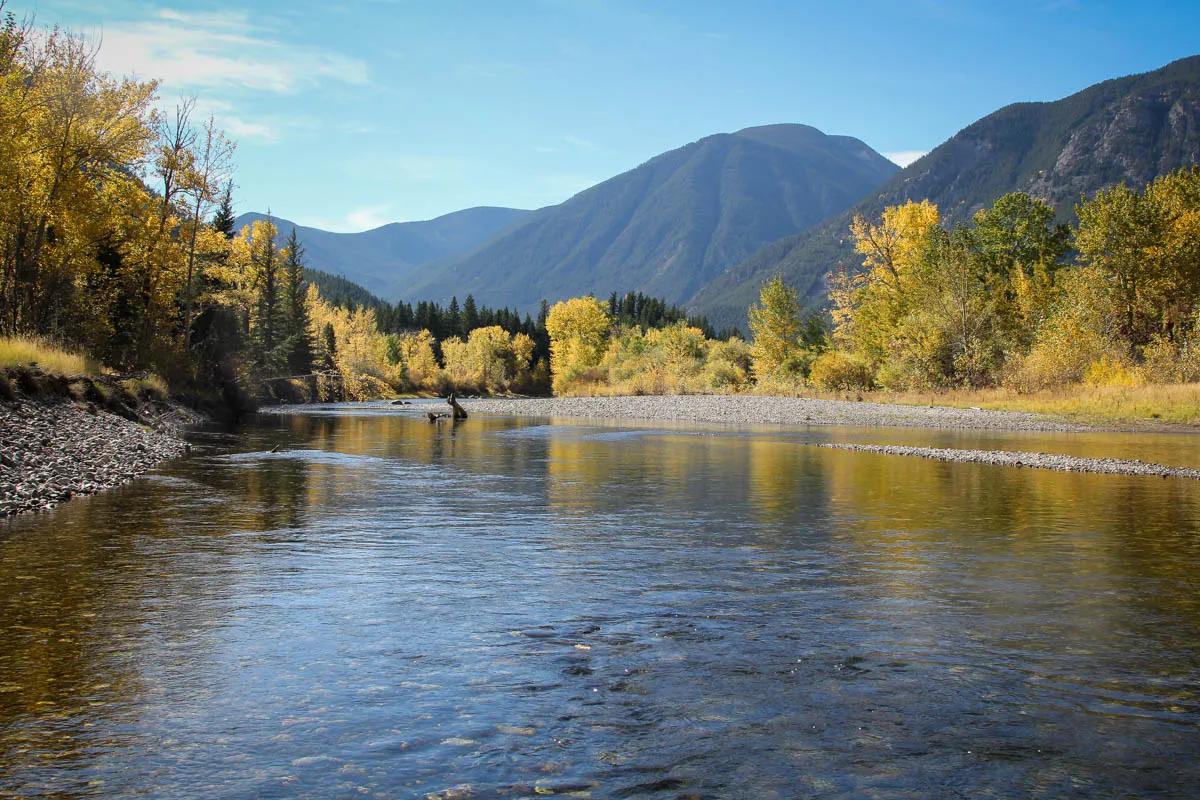 October fly fishing on the Boulder River The Boulder River sees a few large brown trout from the Yellowstone River migrate into its lower reaches in October