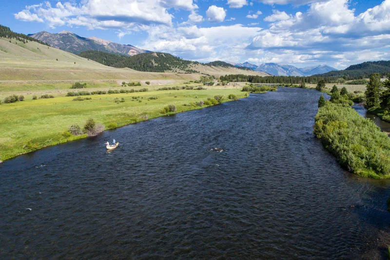 The upper section of the Madison River is known as the "50-mile Riffle"