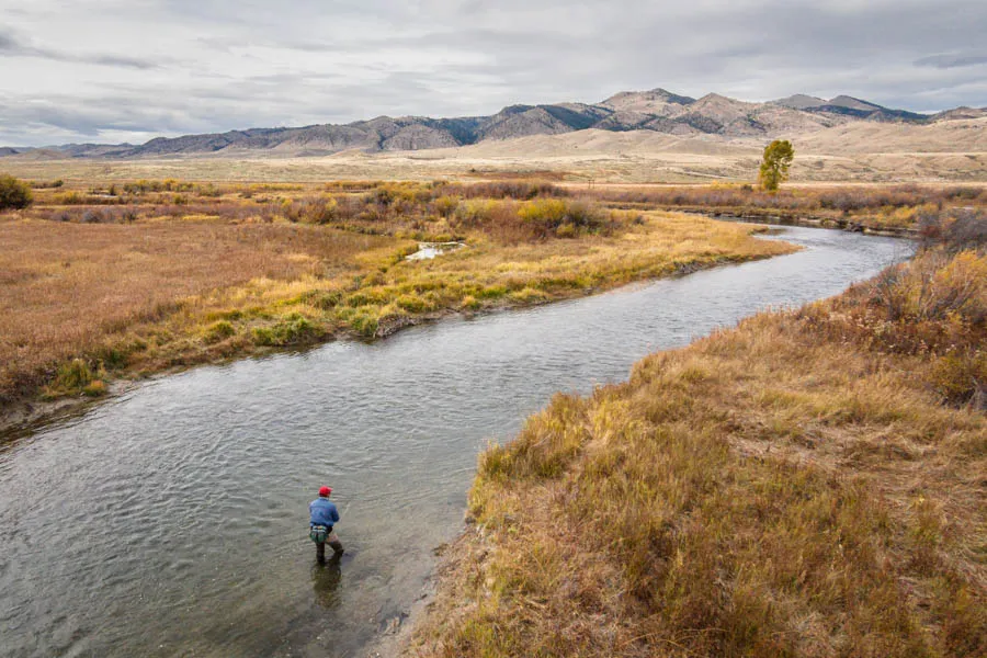 The Ruby River is an ideal size for walk and wade angling