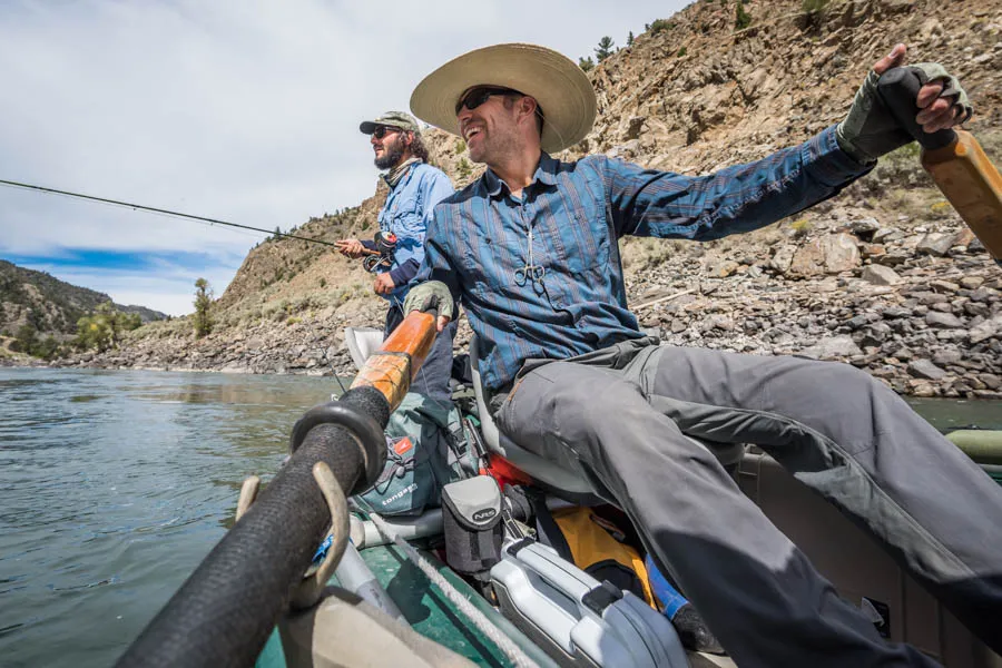 Anglers float through Yankee Jim Canyon on the Yellowstone River
