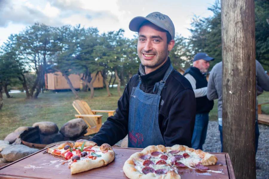 Streamside pizza at Brook Trout Base Camp is simply unbeatable