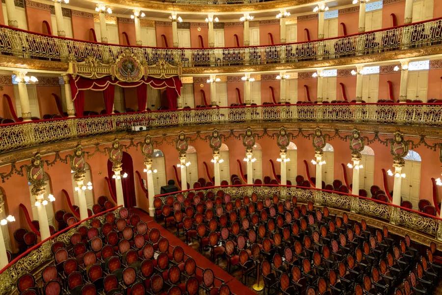 The famous Opera House in Manaus. This beautiful building was built at the height of the rubber boom in this gateway city to the Amazon