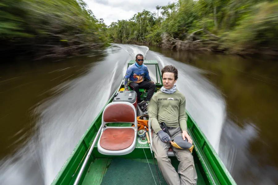 The morning run can be as short as a few minutes to as long as an your depending on your beat. The lodge is centrally located on the river with an miles up miles of productive both upstream and down.