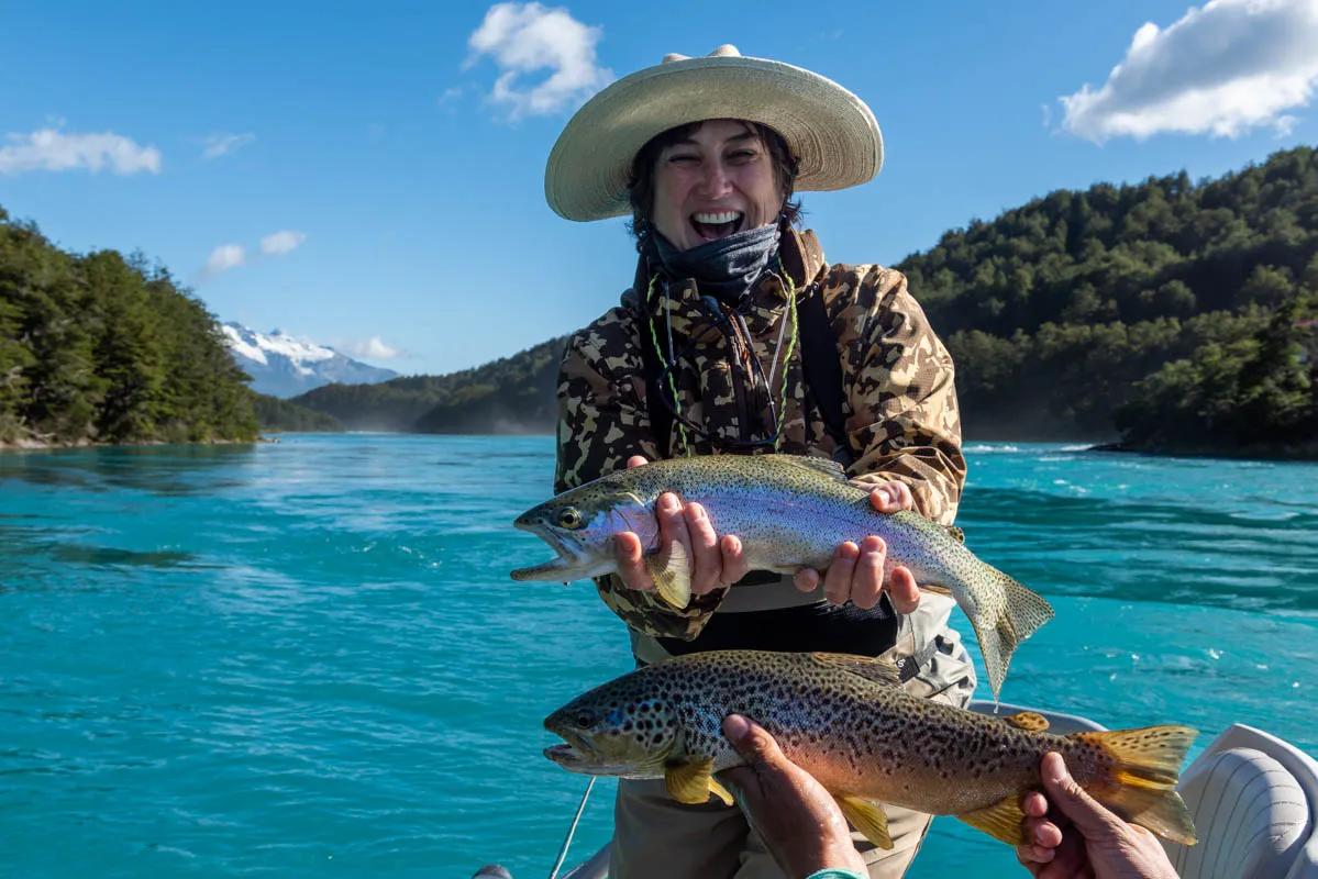 Martha and I doubled up on our first full day of fishing the Rio Baker