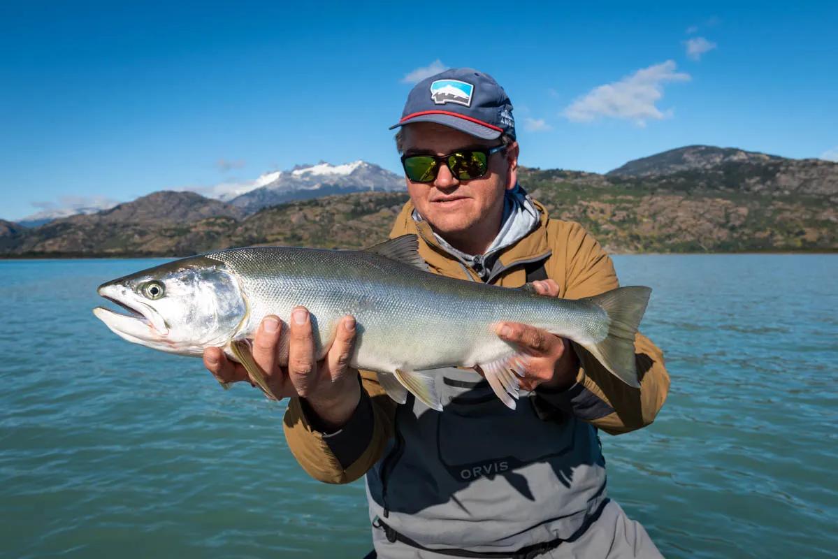Catching salmon in Patagonia keeps the fishing interesting