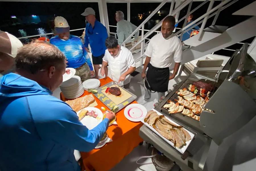 Cuba fishing trip Lobster on the grill!
