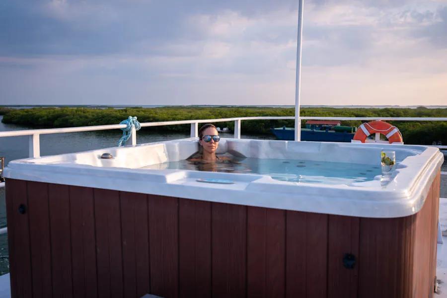 Hot tub time Cuba Not a bad way to end a great day of fishing!