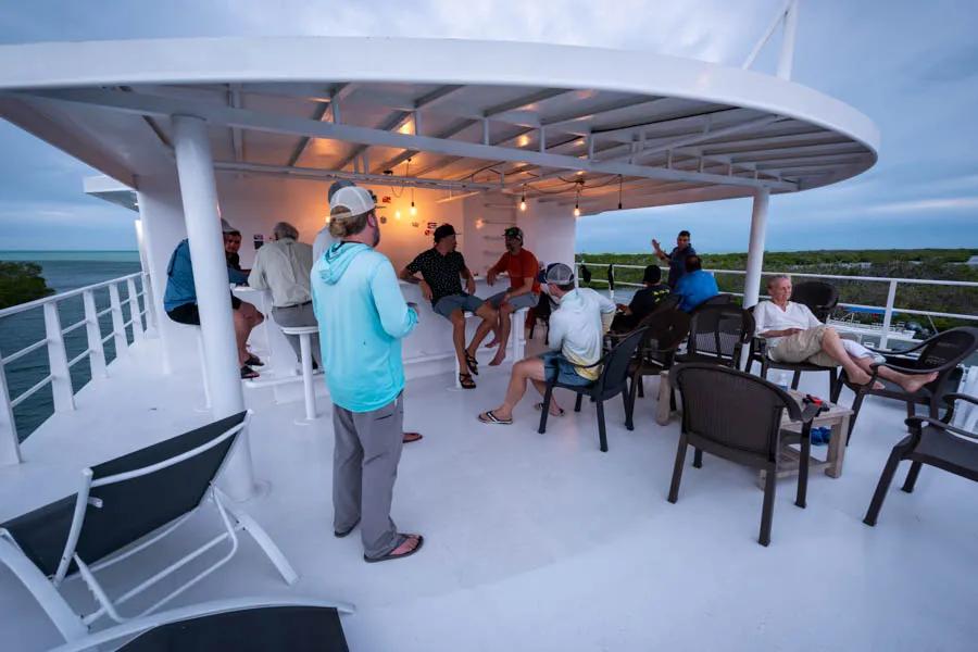 The upper deck, and the full service bar, were the place to be each evening