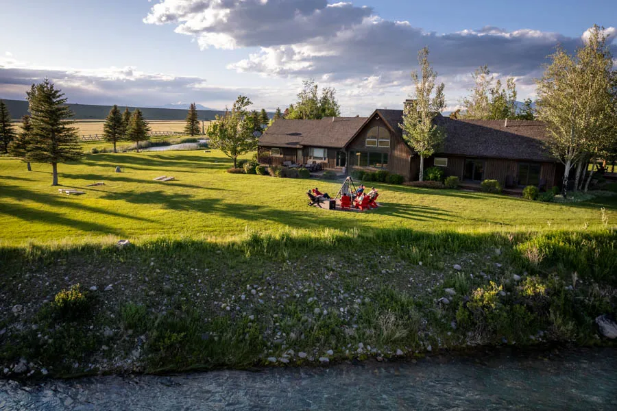 Montana fishing lodge evening
