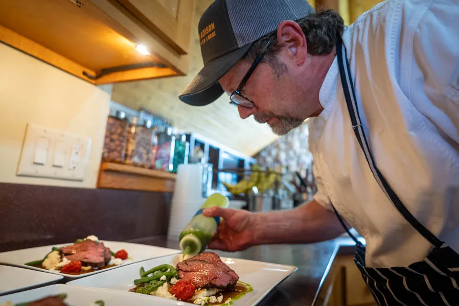 Meal prep at Madison River Lodge
