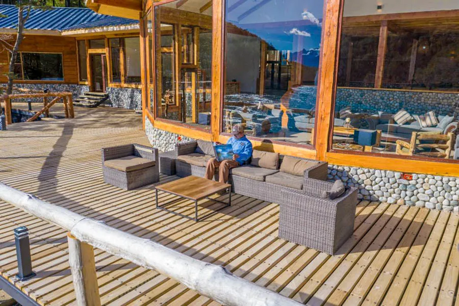 Patagonia Baker Lodge deck in Chile