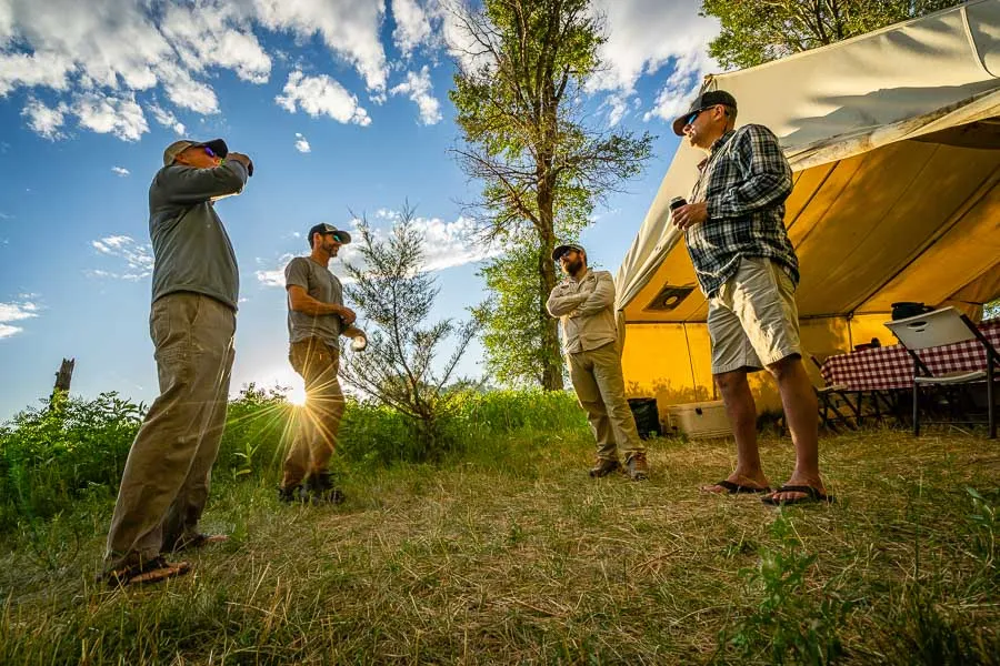 Fishing in camp