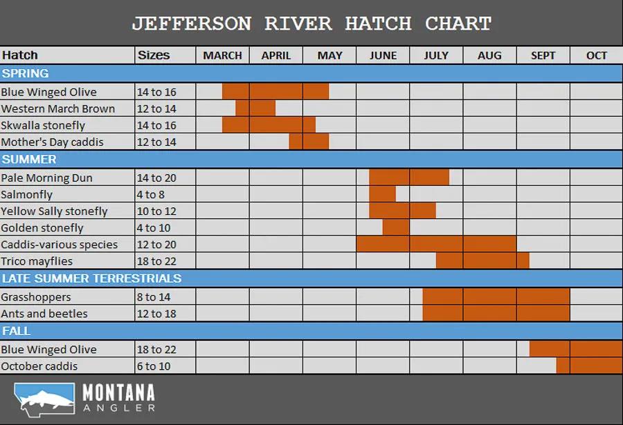 Jefferson River Hatch Chart