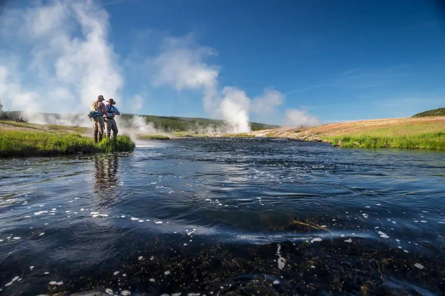 Fly fishing the Firehole River in Yellowstone National Park The Firehole is one of the world's most unique fisheries. Although much of the river is easily accessed from roads, there are some reaches that require a short hike which often results in seeing significantly less angling pressure. Just make sure to avoid bison and other critters!