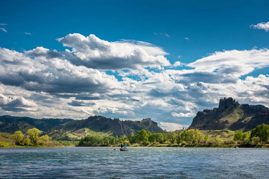 Montana fly fishing best in Montana The Missouri River near Helena and Great Falls is home to over 6,000 trout per mile
