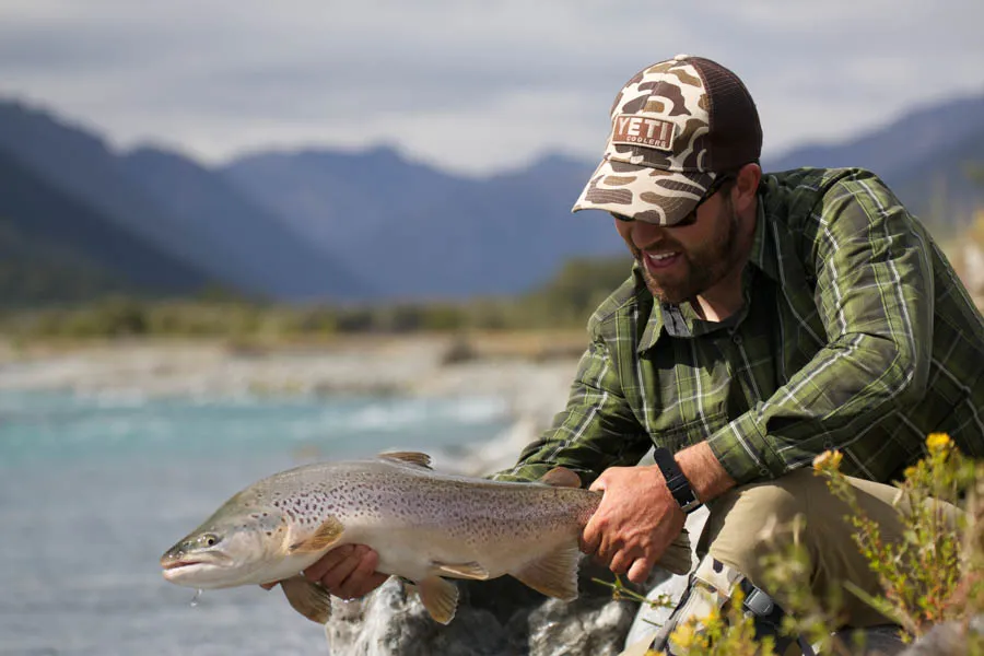 Fly fishing in New Zealand for big brown trout