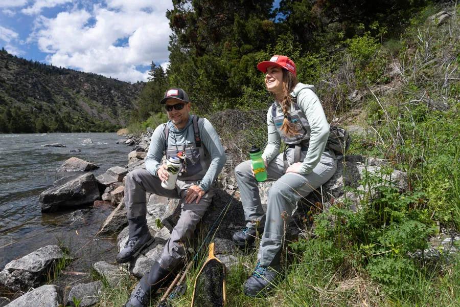Fishing with a partner is not only more fun but also more safe in a backcountry canyon