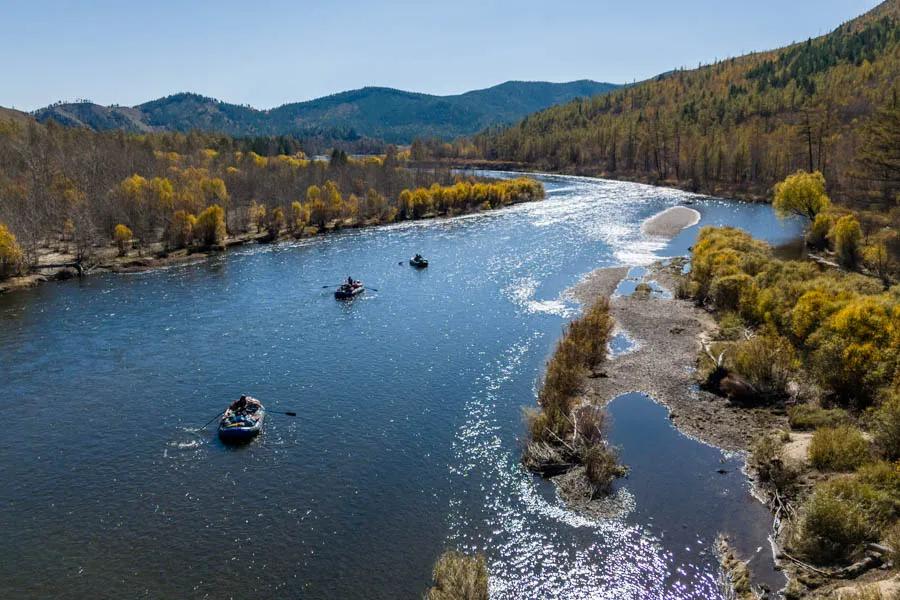 Gear team on the river Each day the gear team would pass os on the river to set up the next advance camp