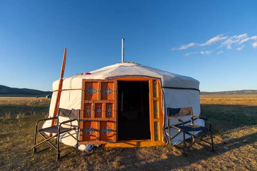 Ger camp in Mongolia Each night we enjoyed comfortable accommodations in traditional gers