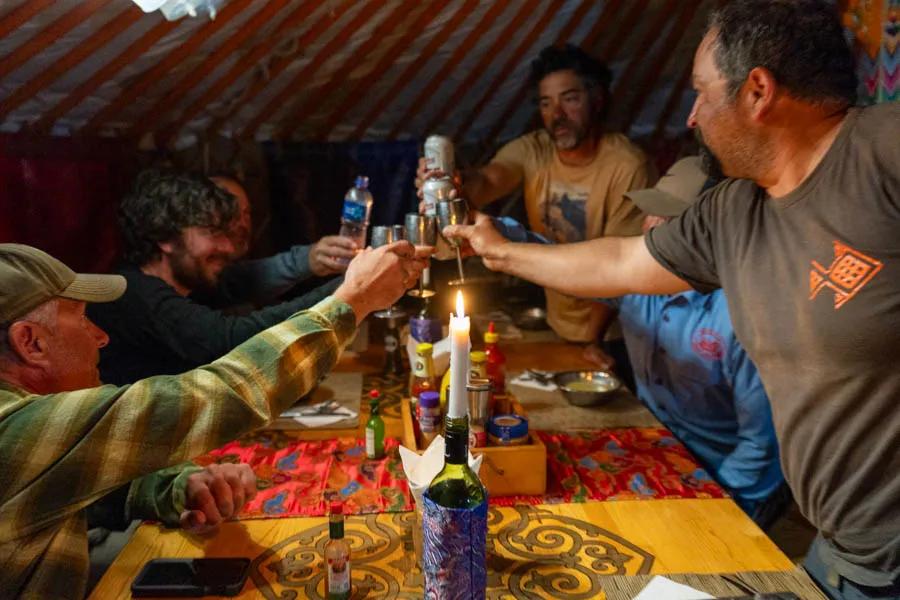 Dining ger Each night we gathered in the dining lodge ger to enjoy hearty meals and good company