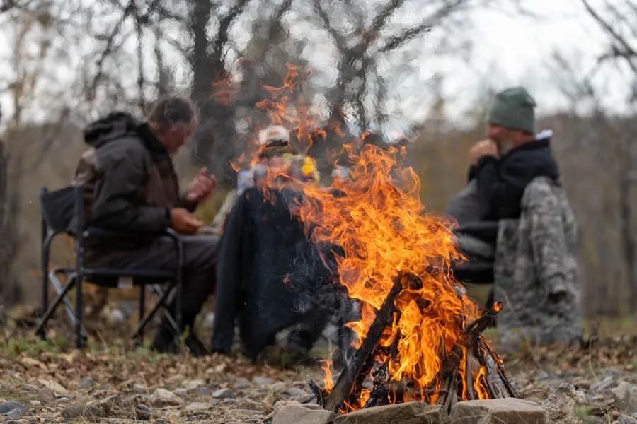 lunch fire in Mongolia A fire at lunch was a welcome treat while sipping hot coffee during a mid trip cold snap