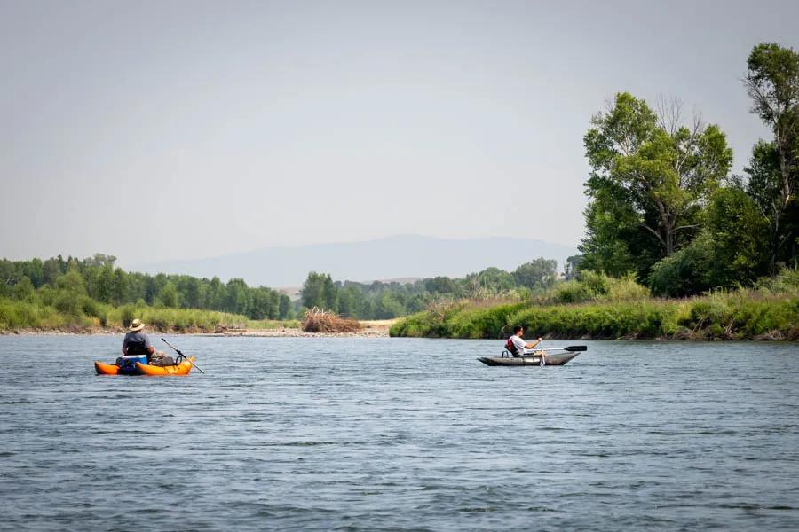 Personal float boats like belly boats and pontoons on the river Personal floating watercraft like a pontoon or float tubes can help to access a variety of waters.