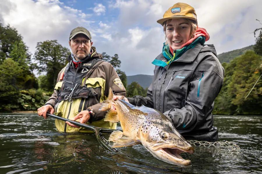 River of Dreams Basecamp monster brown trout in Chile River of Dreams Basecamp monster brown trout in Chile
