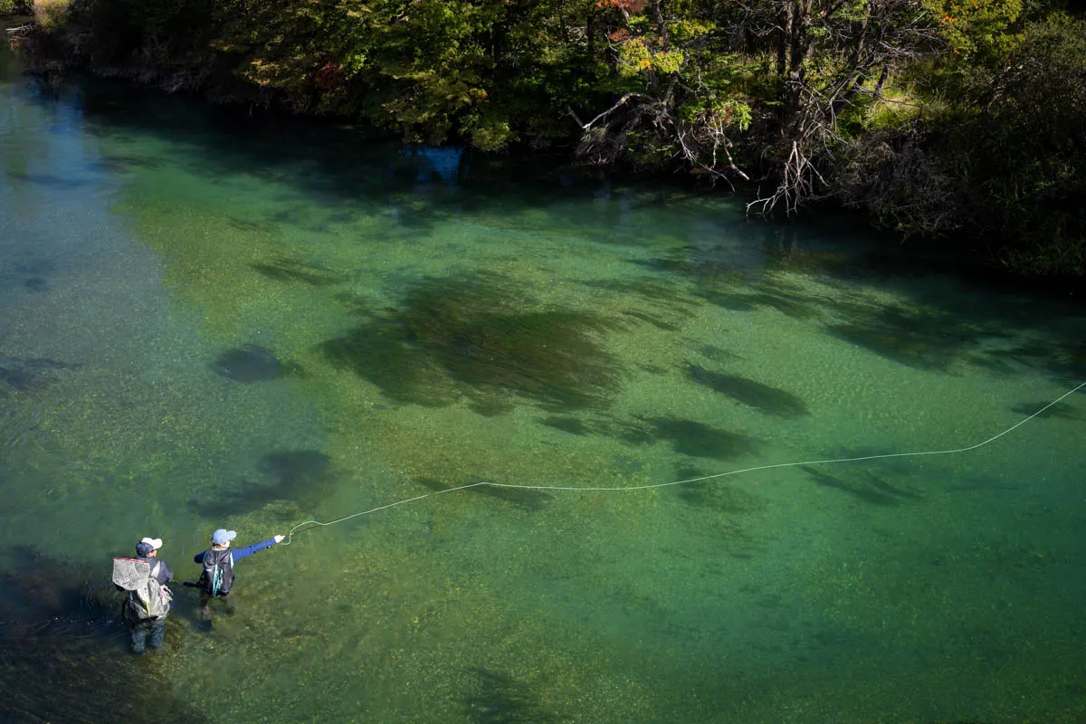 Sight fishing to large trout out of Patagonia Baker Lodge