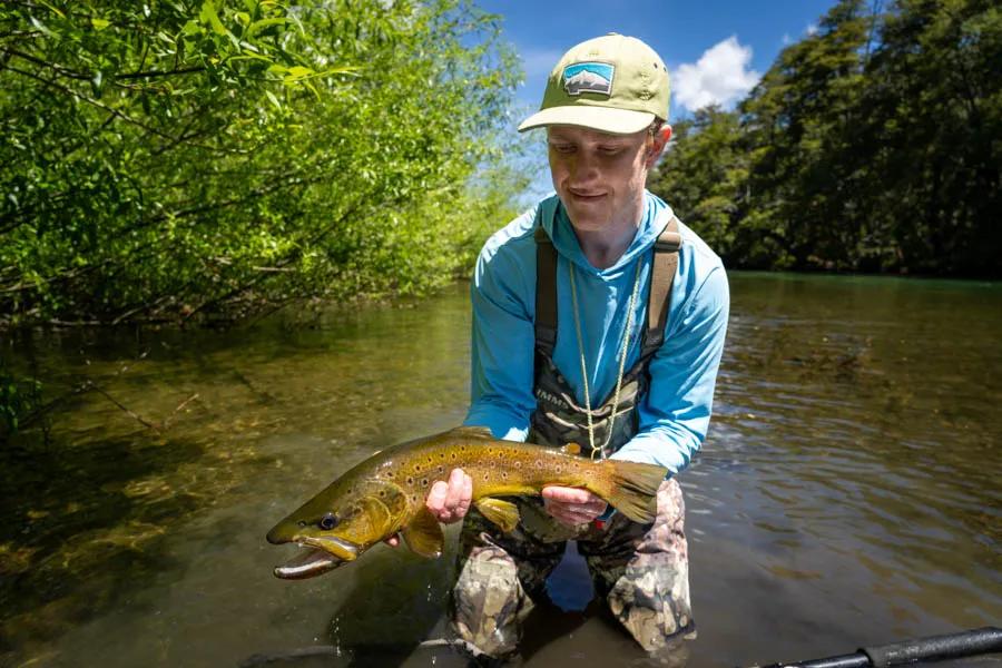Argentina fly fishing trips for large trout The Rio Rio Rivadavia is home to large brown trout that are often eager to crush a well presented Chubby Chernobyl.