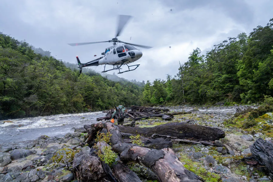 Heli fly out fishing in New Zealand