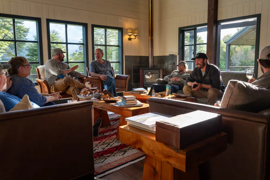 lodge hang out in Chile fly fishing lodge