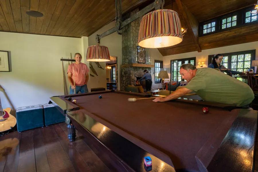 Pool table at Rio Palena Lodge Pool at the lodge