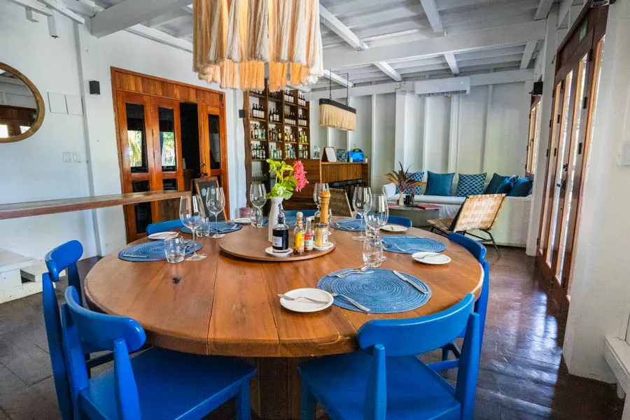 Mayazul lodge in Mexico breakfast table