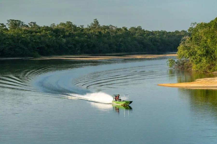 Fly fishing trip in the Amazon for peacock bass The Agua Boa River is one of over 1,000 tributaries of the main Amazon River.