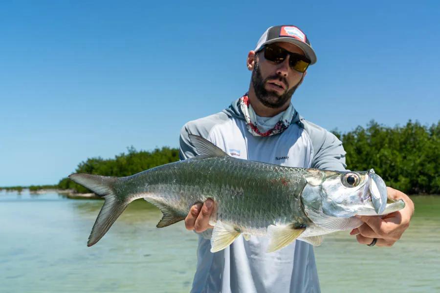 Montana Angler fly fishing trips to Cuba Juvenile tarpon like this one are often a part of a Grand Slam while on a fly fishing trip to Cayo Largo in Cuba.