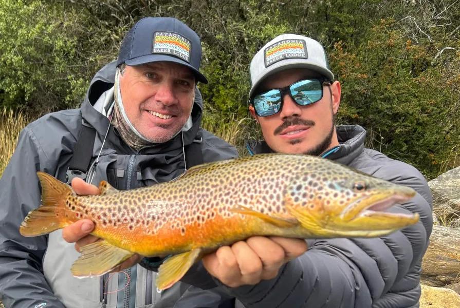 Fly fishing Patagonia with Montana Angler to Patagonia Baker Lodge The outlet of Lago Betrand can produce some very nice sized brown trout. The currents are slow, yet deliberate. It fishes a lot like the Missouri River and sight-fishing to rising fish is common.