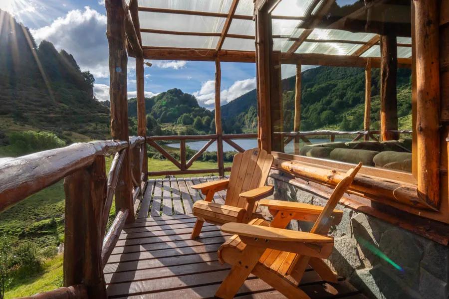 Magic Waters Fly Fishing Trip Enjoying the scenery is easy at Magic Waters Lodge. From the hot tub to the decks to views from the dining room, mountains lurk in every direction.