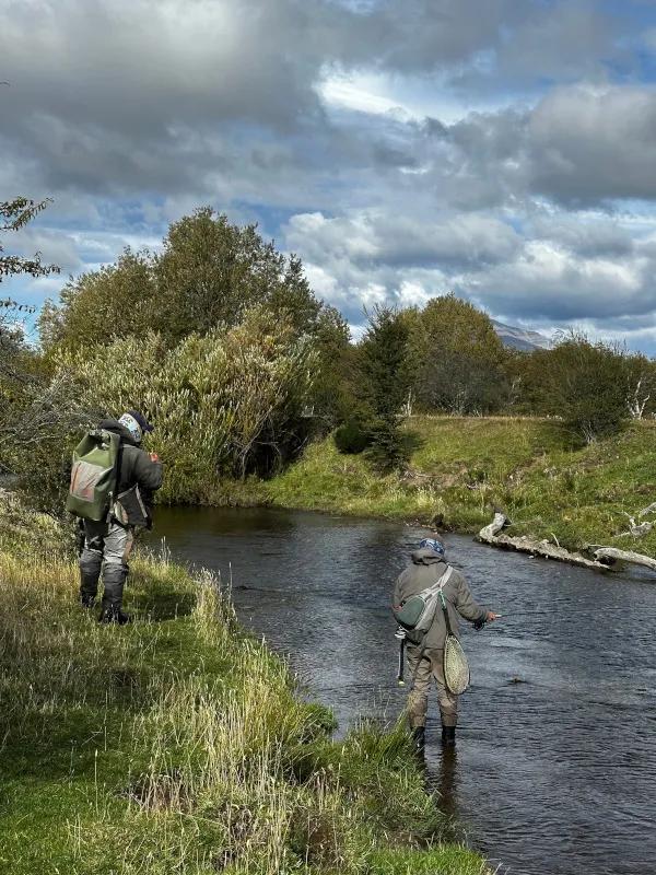 Fly fishing trips to Patagonia with Montana Angler Partnered with guide we spent the day walking the banks of a small, spring-creek like stream. We fished a lot of terrestrials this day and had plenty of fish smack our dry flies.