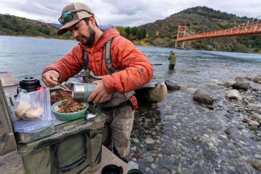 Montana Angler fly fishing trips at Patagonia Baker Lodge. With attentive and hard working guides, we were able to maximize our fishing time. Lunches were always plentiful and during our Autumn trip lunches were also often soups or stews.