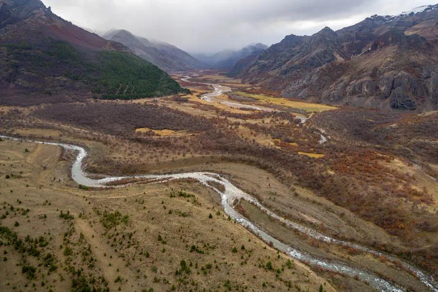 Fly fishing trips in Patagonia with Montana Angler The Upper Jeinimeni River originates in a rugged and beautiful National Park. Downstream of the park we fished this remote freestone for trophy-sized brown trout.