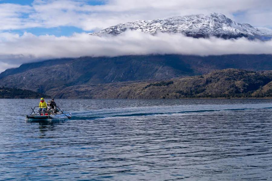 Patagonia Fly Fishing Trips with Montana Angler Lago Bertrand feels like it was created for fly fishing. With an outlet that creates Rio Baker, high cliff walls where brown trout lurk, and snow-capped peaks all around, the scenery is tough to beat.
