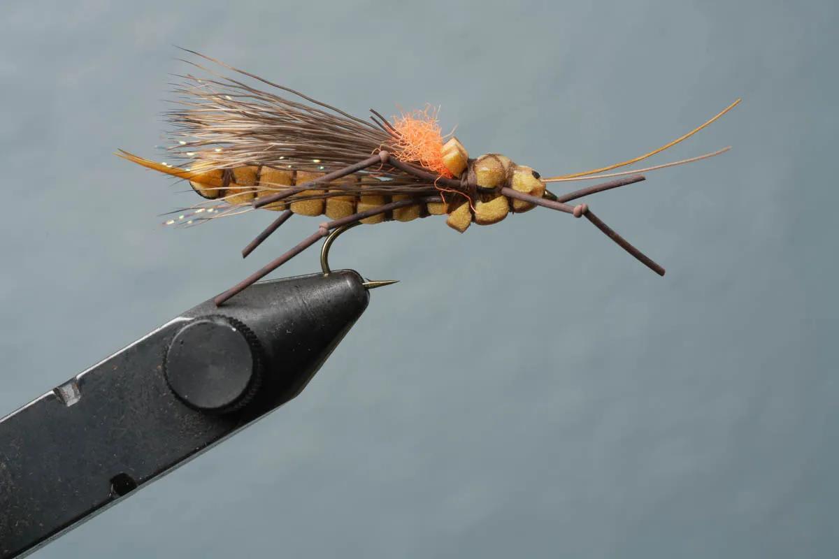 Salmonfly hatches in Montana are a fun way to fish big dry flies in Montana. The Fluttering Stone is a great salmonfly pattern to use when fishing a dropper. Tied with mostly foam this fly doesn't sink as fast as some traditional patterns like a Sofa Pillow or a Parks' Salmonfly.